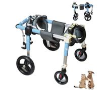 LFHWHKJ Silla de ruedas ajustable for patas traseras, ligera, carrito de 4 ruedas con ayuda for caminar y recuperar la movilidad, soporte for patas y cadera.(Blue,XL)