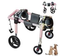 LFHWHKJ Silla de ruedas ajustable for patas traseras, ligera, carrito de 4 ruedas con ayuda for caminar y recuperar la movilidad, soporte for patas y cadera.(Pink,XL)