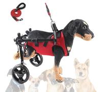 LFHWHKJ Silla de ruedas for perros con cuerda de tracción for patas traseras, carritos for perros pequeños con ayudas ajustables y ligeras for caminar con las extremidades traseras de las mascotas, so