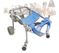 LFHWHKJ Silla de ruedas for perros con patas traseras, carrito ajustable con ruedas de 2/4, andador ligero for perros con discapacidad, ayuda for caminar y apoyar las patas traseras.(Blue(b),M)