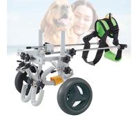 LFHWHKJ Silla de ruedas for perros de 2 ruedas, ajustable y ligera, ayuda for caminar con las patas traseras de las mascotas, soporte for las patas y la cadera.(Gray,A)