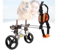 LFHWHKJ Silla de ruedas for perros de 2 ruedas, ajustable y ligera, ayuda for caminar con las patas traseras de las mascotas, soporte for las patas y la cadera.(Brown,A)