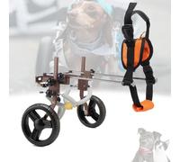 LFHWHKJ Silla de ruedas for perros de 2 ruedas, ligera y ajustable, ayuda for caminar y apoyar la espalda de perros pequeños y medianos, soporte for patas y cadera.(Brown,A)