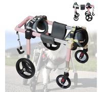 LFHWHKJ Silla de ruedas for perros de 4 ruedas, carrito ajustable con ayudas for caminar y recuperar la movilidad, silla ligera de cuatro ruedas for mascotas lesionadas, discapacitadas, con parálisis