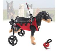 LFHWHKJ Silla de ruedas for perros pequeños con cuerda de tracción for patas traseras, carritos for perros con ayudas de movilidad ajustables y ligeras for caminar con las extremidades traseras de las