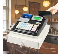 LFHWHKJ Sistema de gestión de Efectivo, una pequeña máquina POS Comercial con cajón de Efectivo e Impresora de Recibos, Adecuada para restaurantes y supermercados.(Black)