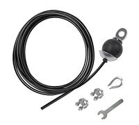 LFJ Cable de Acero para Fitness, Cuerda Gimnasio Alambre Resistente Poleas para Cables Máquina Accesorios Gym en Casa Equipo de Levantamiento de Pesas (3m Ajustable)