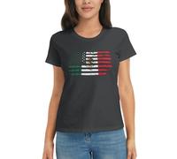 LFKVYZLC Camiseta con diseño gráfico único con la bandera mexicana americana para mujer, camisas elegantes, gris, XXL