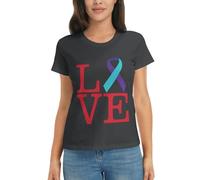 LFKVYZLC Camiseta de concienciación sobre la prevención del suicidio para mujer, diseño gráfico, camisas de moda, gris, XL