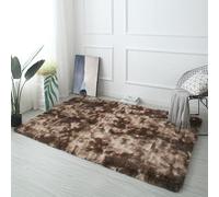 Lfombra de Pelo Largo 130 x 150 cm con Base Antideslizante Alfombra de Pelo Largo para Salón Lavable hasta de Adolescente Niño y Niña, Marrón