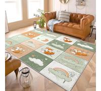 lfombra Lavable Antideslizante 120x180 cm Lindos Animales De Dibujos Animados de Pelo Corto Lmpresión Decoración del hogar Alfombras Azul Y Blanco Para Oficina Cocina Comedor Durable fácil limpiar