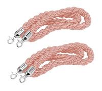 LFONDIGE Barrera de Cuerda Trenzada, Separador de mostrador de Centro Comercial, Soporte VIP, Cuerdas de cáñamo para Control de multitudes con Ganchos metálicos, 1/1,5/2/2,5/3/3,5/4/4,5/5 m de Largo,