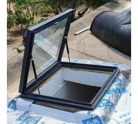 LFONDIGE Claraboya para Techo de casa, Ventana de Pozo de luz para Techo Plano Inclinado, claraboya para ático, Marco de aleación de Aluminio + Vidrio Templado, trampilla de Acceso al Techo para sóta