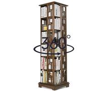 LFONDIGE Estantería giratoria de Varios Niveles de Madera Maciza Estantería de Piso China Pulida Suavemente Soporte de Carga Estable Se Puede Utilizar en Espacios pequeños (190,5 * 44 cm)