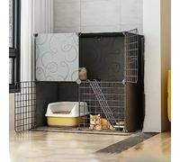 LFONDIGE Jaula de Metal para Gatos, Parque portátil para Gatos, recintos Interiores para Gatos, Parque Infantil para Gatos de Bricolaje, Perrera de Metal para Gatos pequeños y medianos, Jaula para ga