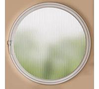 LFONDIGE Ventana abatible Redonda giratoria empotrada de aleación de Aluminio y Vidrio Templado, Ideal para baño, Dormitorio, Cocina y hogar, Color Blanco, 1,60 cm/23,6 Pulgadas