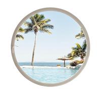 LFONDIGE Ventana giratoria Redonda para cobertizo, con Ojos de Buey de Vidrio Templado Transparente, Ideal para decoración del hogar y ventilación (60 cm/23,6")