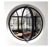 LFONDIGE Ventana Redonda giratoria de Eje Central para cobertizo, Ventana de Ojo de Buey con manija para decoración de Cocina y hogar, Ventana de observación con ventilación Interior (50 cm/19,7")