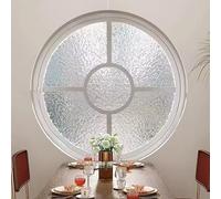 LFONDIGE Ventanas giratorias Redondas de Vidrio, Ventana de Ojo de Buey giratoria Redonda de aleación de Aluminio con película de protección Solar y Guantes, con Vidrio Templado para pastelería (blan