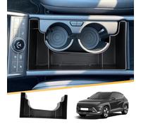 LFOTPP Compatible con Hyund-ai Kona SX2 2024 2025 Caja de Almacenamiento Portavasos para Coche Guantera, Organizador de Bandeja Portavasos de Consola Central, Accesorios Kona 2024 (Negro)