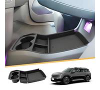 LFOTPP Compatible con Kia EV9 2023 2024, soporte para bebidas, caja de almacenamiento, soporte para vasos, organizador de bandeja organizador inferior del consola central, accesorios EV9 GT Line