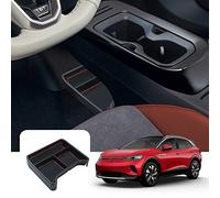 LFOTPP Compatible con V W ID.4 ID.5 GTX Pro 2021 2022 Reposabrazos Caja de Almacenamiento Debajo, ID.4 ID.5 Bandeja de Apoyabrazos Organizador de Consola, Accesorios de Coche (Rojo)