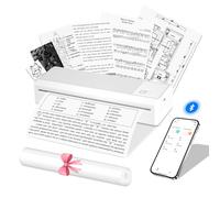 LFPERT P83 Impresora Térmica Portátil A4, Impresora Bluetooth Sin Tinta con 1 Rollos de Papel térmico, Compatible con iOS/Android/Windows/Mac,Ideal para Viajes, Oficina y Estudio, Blanco Gris