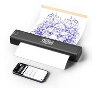 LFPERT termocopiadora Tattoo P84, Impresora tatuaggi Bluetooth con 5 fogli Carta Transfer, Senza inchiostro, compatibile con telefono Tablet PC, per Studio e principianti, Nero