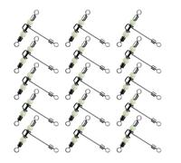 LfrXtra 15Pcs Fishing Swivels Tackle Barrels Rolling with Glow Beads Tackle For Night Angling