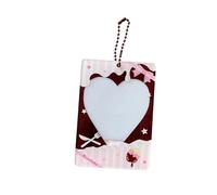 LfrXtra Cake-Inspired Acrylic Card Protector 3Inch Lightweight with Bag Charm Decoration Anime Inspired Card Holder for Girls