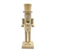 LfrXtra Cascanueces De Madera Sin Pintar Pintura Artesanal Figuras Soldados del Rey De Navidad Decoraciones De Marionetas Sin Terminar Adorno De Navidad