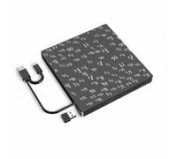 LfrXtra Home - Grabadora externa de DVD con USB 3.0 tipo C, dos puertos, 24 x 8 unidades, grabadora de DVD para PC, reproductor de discos ópticos portátiles