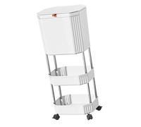 LfrXtra Home - Organizador de basura de cocina que ahorra espacio, estante de almacenamiento con rueda, no necesita configuraciones de herramientas, cesta de basura estrecha para cocina