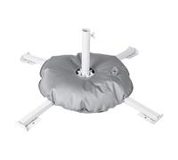 LfrXtra Sombrillas grandes para patios al aire libre con base de cruces de acero pesado, inclinaciones regulables para jardín, playa, camping, inclinaciones regulables, parasoles para camping, blanco