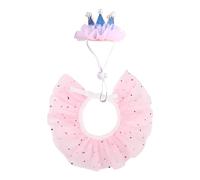 LfrXtra Viste a tu mascota en cumpleaños, juego de coronas y collar de princesa, accesorios de cosplay, accesorios cálidos para juegos de rol