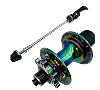 LFSPHQEC Mountain Road Bike Rear Hub 24/28/32/36 Hole 5 Bearings 6 Pawls 120 Click Disc Brake Quick Release(QR) HG for 7/8/9/10/11/12 Speed Cassette(Iridescent 28 Holes Quick-Release)
