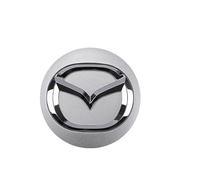 LFWCZS Coche Tapacubos para Mazda CX-5 2012-2015,56mm Tapa de Cubo Central Tapas Centrales para Bujes Juego de Tapacubos Prueba de Polvo/con Logo Llantas Tuercas de Rueda Accesorios,Silver