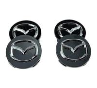 LFWCZS Coche Tapacubos para Mazda CX-5 2012-2015,56mm Tapa de Cubo Central Tapas Centrales para Bujes Juego de Tapacubos Prueba de Polvo/con Logo Llantas Tuercas de Rueda Accesorios,Black