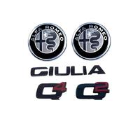 LFWCZS Repuesto Emblema Delantera Trasera para Alfa Romeo Giulia 2016-2022,Negro Parrilla Maletero Tronco Insignia Logo Letras 3D ABS Decorativas modificación Accesorios Exterior,Just Q2