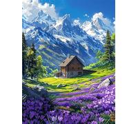 Lfynior Kit de Punto de Cruz Paisaje 14CT Kit de Bordado Contado 40cmX50cm Bordado con Patrón Completa Impreso DIY con Hilos y Tela para Niños o Adultos Principiantes Contado Estampados Mano Hacer
