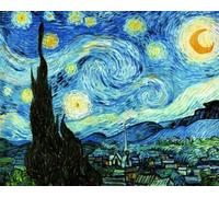 LFYNIORS Kit De Punto De Cruz Para Niños Famosa Pintura Al Óleo，La Noche Estrellada 14Ct Completa Impreso Diy Con Hilos Y Tela Para Niños O Adultos Principiantes Estampados Mano Hacer 30x40cm