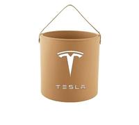 LFZNB Caja de Almacenamiento para Basura de Coche. Caja Multifuncional para Basura y Polvo de vehículo. para Tesla .,Brown