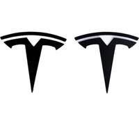 LFZNB Emblema Distintivo: Logotipo de Repuesto para el capó Delantero y el Maletero Trasero del Tesla Model Y, S, X, 3. Juego de emblemas metálicos 3D (cromados).,Black