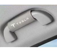 LFZNB Protector de Manilla de Puerta, Tejido de Pelo Corto, Resistente al Polvo y a los arañazos, Duradero, Funda para Freno de Mano, Apto para Modelos Tesla .,White