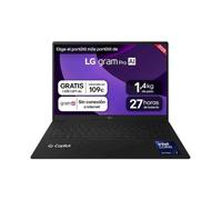 Portátil 16" LG gram - 16Z90TP, Windows 11, Intel® Arrow Lake, 32 GB RAM, 1TB SSD, Pantalla OLED, Ligero 1,2 Kg, 19.5 h, AI, Negro - 16Z90TP-K.AD88B
