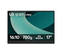 LG 17MT70 - Monitor Portátil +View, Panel IPS, WQXGA 2560x1600, 17" | Formato 16:10, DCI-P3 99%, Mini HDMI, 2 USB-C y DisplayPort, Altavoces 1,5W, Funda Incluida, Imagen Auto-Pivotable, Negro