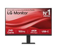 LG 24U421A-B Monitor, 23.8", FHD, Curvo 1500R, Panel VA, 1920 x 1080, 100Hz, 5ms, USB Tipo-C, sRGB 99%, Ajuste Inclinación, Negro Mate