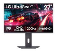 LG 27G610A-B Ultragear QHD Monitor IPS para Juegos de 27 Pulgadas (2560 x 1440), 200Hz, 1 ms, AMD FreeSync Premium, VESA DisplayHDR 400, HDMI, DisplayPort, inclinación/Altura/Giratorio/Soporte
