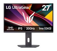 LG 27G610A-B Ultragear QHD Monitor IPS para Juegos de 27 Pulgadas (2560 x 1440), 200Hz, 1 ms, AMD FreeSync Premium, VESA DisplayHDR 400, HDMI, DisplayPort, inclinación/Altura/Giratorio/Soporte