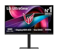 LG 27G640A-B - Monitor Gaming Ultragear, 27", QHD (2560 x 1440), Panel IPS, 300 Hz, 1 ms (GtG), G-Sync Compatible y FreeSync Premium, HDR10, Altura Regulable